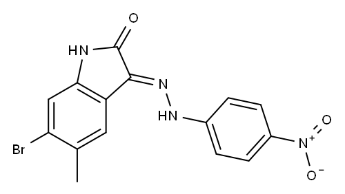 6-bromo-5-methyl-1H-indole-2,3-dione 3-[N-(4-nitrophenyl)hydrazone] Structure