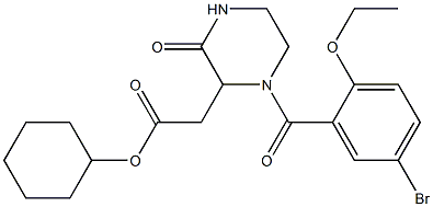 cyclohexyl 2-[1-(5-bromo-2-ethoxybenzoyl)-3-oxo-2-piperazinyl]acetate Structure