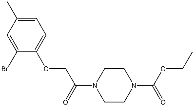 ethyl 4-[2-(2-bromo-4-methylphenoxy)acetyl]-1-piperazinecarboxylate 구조식 이미지