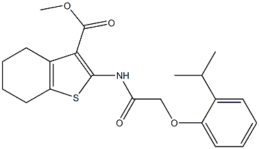 methyl 2-{[2-(2-isopropylphenoxy)acetyl]amino}-4,5,6,7-tetrahydro-1-benzothiophene-3-carboxylate 구조식 이미지