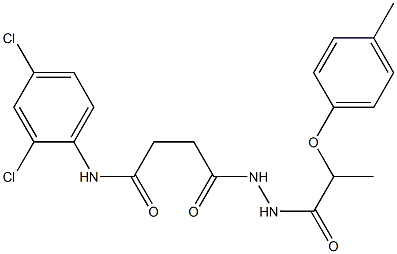 N-(2,4-dichlorophenyl)-4-{2-[2-(4-methylphenoxy)propanoyl]hydrazino}-4-oxobutanamide 구조식 이미지