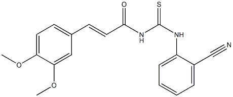 N-(2-cyanophenyl)-N'-[(E)-3-(3,4-dimethoxyphenyl)-2-propenoyl]thiourea 구조식 이미지