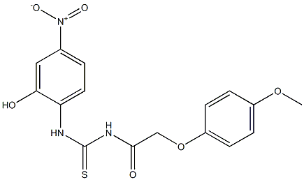 N-(2-hydroxy-4-nitrophenyl)-N'-[2-(4-methoxyphenoxy)acetyl]thiourea 구조식 이미지