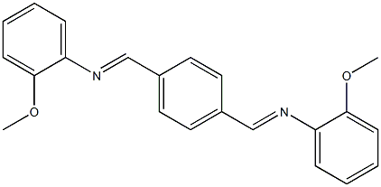 2-methoxy-N-[(E)-(4-{[(2-methoxyphenyl)imino]methyl}phenyl)methylidene]aniline 구조식 이미지