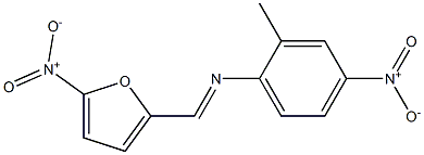 2-methyl-4-nitro-N-[(E)-(5-nitro-2-furyl)methylidene]aniline 구조식 이미지