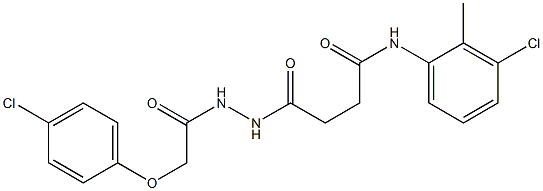 N-(3-chloro-2-methylphenyl)-4-{2-[2-(4-chlorophenoxy)acetyl]hydrazino}-4-oxobutanamide 구조식 이미지