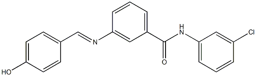 N-(3-chlorophenyl)-3-{[(E)-(4-hydroxyphenyl)methylidene]amino}benzamide 구조식 이미지