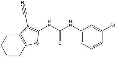 N-(3-chlorophenyl)-N'-(3-cyano-4,5,6,7-tetrahydro-1-benzothiophen-2-yl)urea Structure