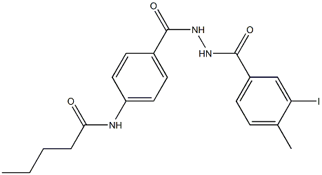 N-(4-{[2-(3-iodo-4-methylbenzoyl)hydrazino]carbonyl}phenyl)pentanamide 구조식 이미지