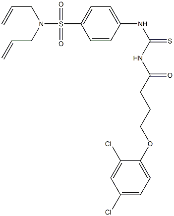 N,N-diallyl-4-[({[4-(2,4-dichlorophenoxy)butanoyl]amino}carbothioyl)amino]benzenesulfonamide Structure