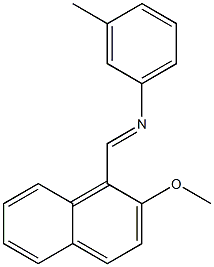 N-[(E)-(2-methoxy-1-naphthyl)methylidene]-N-(3-methylphenyl)amine Structure