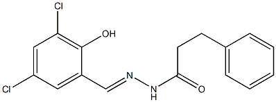 N'-[(E)-(3,5-dichloro-2-hydroxyphenyl)methylidene]-3-phenylpropanohydrazide 구조식 이미지