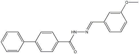 N'-[(E)-(3-methoxyphenyl)methylidene][1,1'-biphenyl]-4-carbohydrazide 구조식 이미지