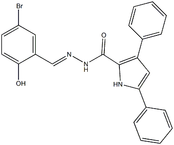 N'-[(E)-(5-bromo-2-hydroxyphenyl)methylidene]-3,5-diphenyl-1H-pyrrole-2-carbohydrazide 구조식 이미지