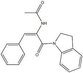 N-[(E)-1-(2,3-dihydro-1H-indol-1-ylcarbonyl)-2-phenylethenyl]acetamide 구조식 이미지