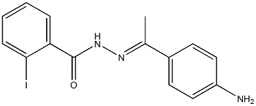 N'-[(E)-1-(4-aminophenyl)ethylidene]-2-iodobenzohydrazide 구조식 이미지
