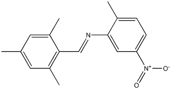 N-[(E)-mesitylmethylidene]-N-(2-methyl-5-nitrophenyl)amine 구조식 이미지