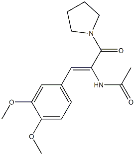 N-[(Z)-2-(3,4-dimethoxyphenyl)-1-(1-pyrrolidinylcarbonyl)ethenyl]acetamide Structure