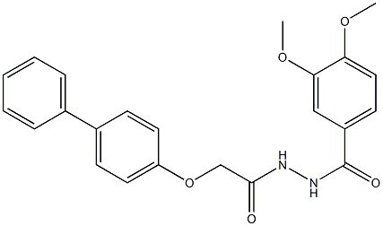 N'-[2-([1,1'-biphenyl]-4-yloxy)acetyl]-3,4-dimethoxybenzohydrazide 구조식 이미지