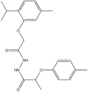 N'-[2-(2-isopropyl-5-methylphenoxy)acetyl]-2-(4-methylphenoxy)propanohydrazide 구조식 이미지