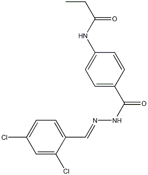 N-[4-({2-[(E)-(2,4-dichlorophenyl)methylidene]hydrazino}carbonyl)phenyl]propanamide Structure