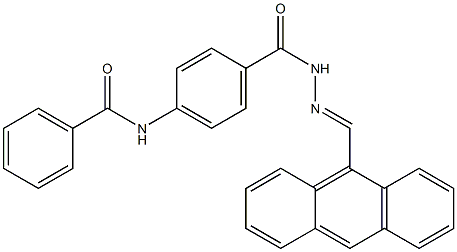 N-[4-({2-[(E)-9-anthrylmethylidene]hydrazino}carbonyl)phenyl]benzamide 구조식 이미지