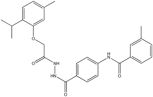 N-[4-({2-[2-(2-isopropyl-5-methylphenoxy)acetyl]hydrazino}carbonyl)phenyl]-3-methylbenzamide Structure