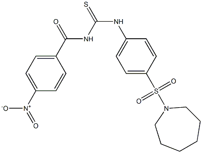 N-[4-(1-azepanylsulfonyl)phenyl]-N'-(4-nitrobenzoyl)thiourea 구조식 이미지