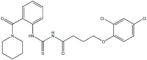 N-[4-(2,4-dichlorophenoxy)butanoyl]-N'-[2-(1-piperidinylcarbonyl)phenyl]thiourea 구조식 이미지