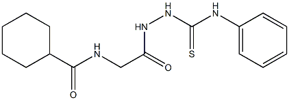 N-{2-[2-(anilinocarbothioyl)hydrazino]-2-oxoethyl}cyclohexanecarboxamide 구조식 이미지