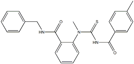 N-benzyl-2-(methyl{[(4-methylbenzoyl)amino]carbothioyl}amino)benzamide 구조식 이미지