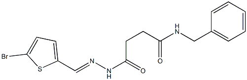 N-benzyl-4-{2-[(E)-(5-bromo-2-thienyl)methylidene]hydrazino}-4-oxobutanamide Structure