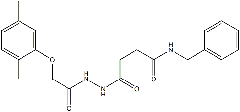 N-benzyl-4-{2-[2-(2,5-dimethylphenoxy)acetyl]hydrazino}-4-oxobutanamide 구조식 이미지