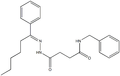 N-benzyl-4-oxo-4-{2-[(E)-1-phenylhexylidene]hydrazino}butanamide 구조식 이미지