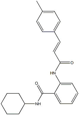 N-cyclohexyl-2-{[(E)-3-(4-methylphenyl)-2-propenoyl]amino}benzamide 구조식 이미지