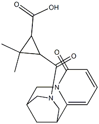2,2-dimethyl-3-[(8-oxo-1,5,6,8-tetrahydro-2H-1,5-methanopyrido[1,2-a][1,5]diazocin-3(4H)-yl)carbonyl]cyclopropanecarboxylic acid 구조식 이미지