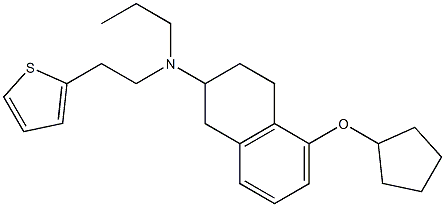 2-[Propyl[2-(thiophen-2-yl)ethyl]amino]-5-(cyclopentyloxy)tetralin 구조식 이미지