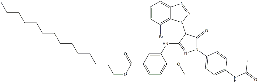 3-[[1-[4-(Acetylamino)phenyl]-4-(7-bromo-1H-benzotriazol-1-yl)-5-oxo-2-pyrazolin-3-yl]amino]-4-methoxybenzoic acid tetradecyl ester Structure