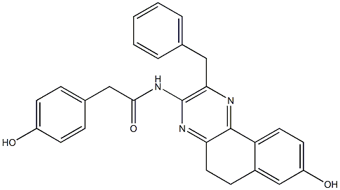 2-Benzyl-3-[1-oxo-2-(4-hydroxyphenyl)ethylamino]-8-hydroxy-5,6-dihydrobenzo[f]quinoxaline 구조식 이미지