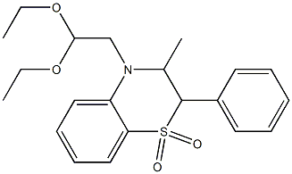 2-Phenyl-3-methyl-4-(2,2-diethoxyethyl)-3,4-dihydro-2H-1,4-benzothiazine 1,1-dioxide 구조식 이미지