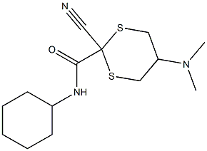 2-Cyano-5-(dimethylamino)-N-cyclohexyl-1,3-dithiane-2-carboxamide 구조식 이미지