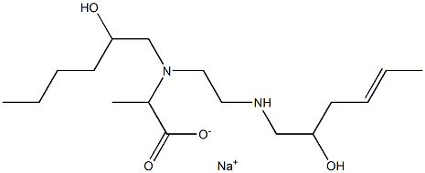 2-[N-(2-Hydroxyhexyl)-N-[2-(2-hydroxy-4-hexenylamino)ethyl]amino]propionic acid sodium salt Structure