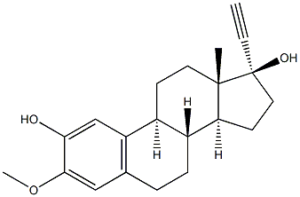 (17S)-3-Methoxy-19-norpregna-1,3,5(10)-trien-20-yne-2,17-diol 구조식 이미지