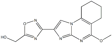 6,7,8,9-Tetrahydro-5-methoxy-2-(5-hydroxymethyl-1,2,4-oxadiazol-3-yl)imidazo[1,2-a]quinazoline 구조식 이미지