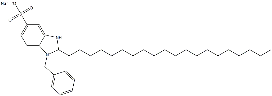 1-Benzyl-2,3-dihydro-2-icosyl-1H-benzimidazole-5-sulfonic acid sodium salt Structure