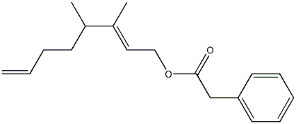 Phenylacetic acid 3,4-dimethyl-2,7-octadienyl ester 구조식 이미지