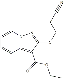 2-[(2-Cyanoethyl)thio]-7-methylpyrazolo[1,5-a]pyridine-3-carboxylic acid ethyl ester Structure