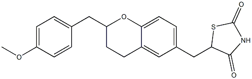 5-[[2-(4-Methoxybenzyl)-3,4-dihydro-2H-1-benzopyran]-6-ylmethyl]thiazolidine-2,4-dione Structure