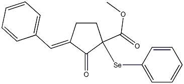 3-Benzylidene-2-oxo-1-(phenylseleno)cyclopentane-1-carboxylic acid methyl ester 구조식 이미지