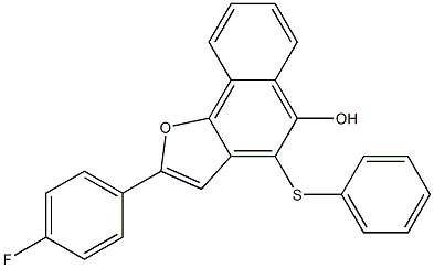 4-Phenylthio-2-(4-fluorophenyl)naphtho[1,2-b]furan-5-ol Structure